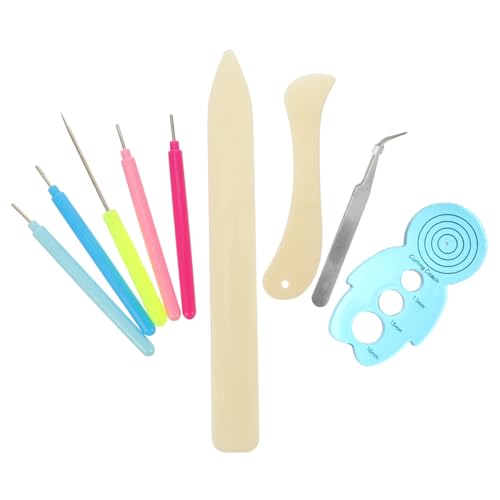 TEHAUX 3 Sätze Papier Quilling Werkzeuge Tech Punches Polnisch Bohrer Herstellung Fondant Clippers Papier Quilling Kit Pin Papierstreifen Folienbürsten Papier Kit Maniküre 9 Stück * 3 von TEHAUX