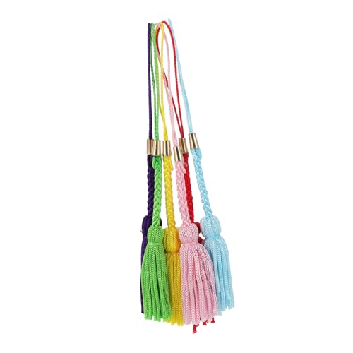 TEHAUX 3 Sätze Quaste Lanyard Büro Dekoration Bürodekoration Schlüsselanhänger Anahtarlık Mini- Quasten Zum Basteln Wohndeko Zum Aufhängen Wanddekoration Rayon Colorful 6 Stück * 3 von TEHAUX