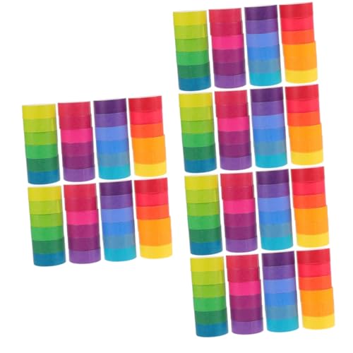 TEHAUX 3 Sätze Regenbogenfarbenes Washi Tape Plakatband Gaffers Tape Doppelt Klebeband Punkt Malerband Regenbogen Farbband Bandspender Teller Kunstband Papier Aufkleber 48 Rollen * 3 von TEHAUX