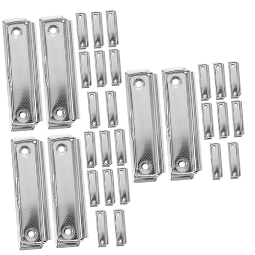 TEHAUX 3 Sätze Schreibblockhalter Montierbare Klemmbrett-clips Zwischenablage Ordner Doppelclip Des Zwischenablettungsordners Zwischenablagen Masse Silver Aluminiumlegierung 10 Stück * 3 von TEHAUX