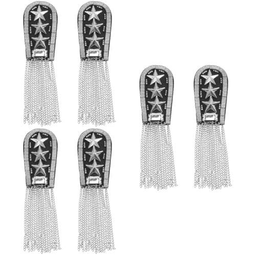 TEHAUX 3 Sätze Schulterklappenschmuck Rockband-patches Cardigan-clips Epauletten Festliche Schulterverzierung Quaste Epaulette Schulterklappen Aus Metall Mit Quaste Legierung 2 Stück * 3 von TEHAUX