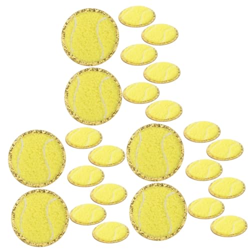 TEHAUX 3 Sätze Stickereiflecken Ball-patch Dekorations-patch Kissen-patch Dekorative Aufnäher Stickerei-applikation Kleine Fellflecken Abriebfeste Fellflecken Baumwolle Yellow 8 Stück * 3 von TEHAUX