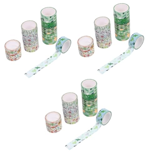 TEHAUX 3 Sätze Washi Tape Handkontenbänder Scrapbook-bänder Klebebandabziehbilder Dekorative Klebebänder Dekorative Bänder Für Sammelalben Japanisches Papier 12 Rollen * 3 von TEHAUX