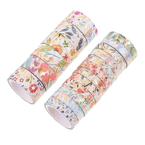 TEHAUX 3 Sätze Washi-tape The Washi Tape Schulsachen Notizbuchdekoration Frühlingsblumen Tape Hausdeko Blumenband Aufkleber Washi Tape Abkleben Papier Klebeband 18 Rollen * 3 von TEHAUX