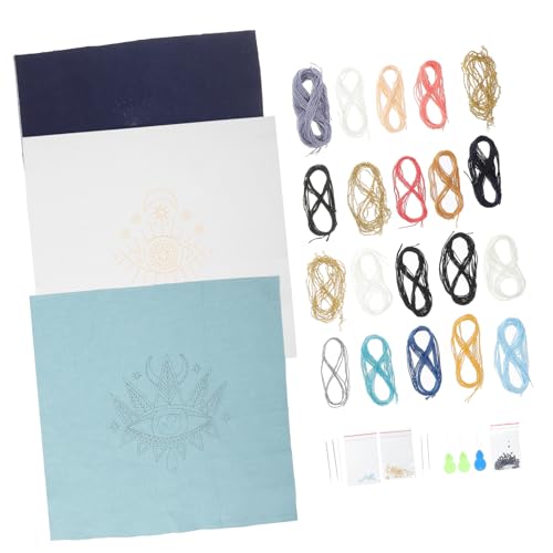 TEHAUX 3 Sets Evil Eye Sticker Starter Kit Cross Stitch Kits Für Anfänger Erwachsene Kinder von TEHAUX