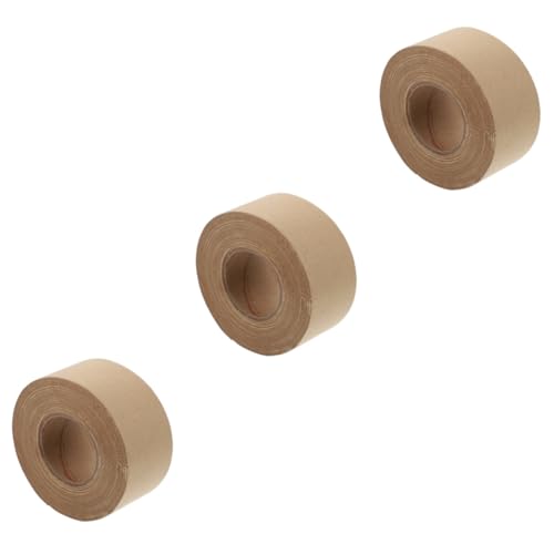 TEHAUX 3 Stk Klebeband aus Kraftpapier Packband mit Abroller Packbänder aus Papier Kassette Packpapier Geschenkband verpackungsmaterial packing tape Verpackungswerkzeug Packband abdichten von TEHAUX