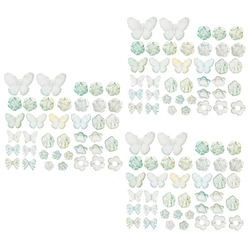 TEHAUX 3 Stück 1 Haarschmuck Zubehör Abstandsperlen Kopfschmuck Diy Charms Ostern Halskette Charme Schmuckperlen Blumen-nailart-anhänger Kunsthandwerk Diy Anhänger Reize Acryl Green von TEHAUX