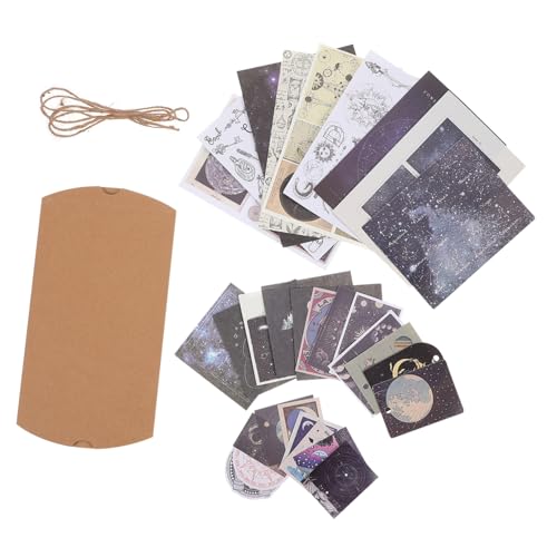 TEHAUX 3 Stück 1 Taschenmaterialpaket Planer-aufkleber Selbstklebende Aufkleber Scrapbooking -vorräte Kunstbedarf Journaling-zubehör Süßes Stationäres Himmlische Aufkleber Papier von TEHAUX