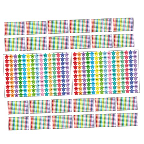 TEHAUX 30 Blätter Pentagramm-Aufkleber kleine Sternaufkleber Scrapbooking-Aufkleber belohnungssticker kinder aufkleber kinder klettpunkte selbstklebend stickbilder Lieferungen Colorful von TEHAUX