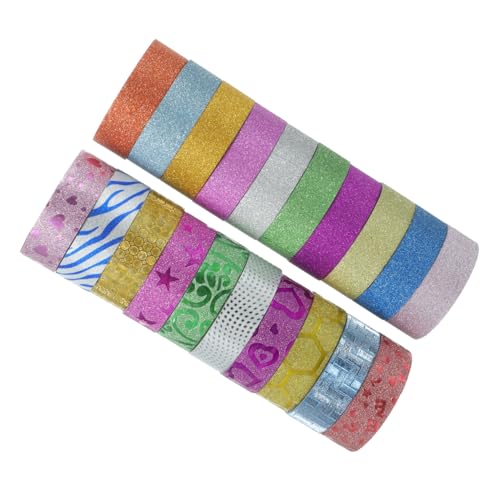 TEHAUX 30St Glitzerband wiederverwendbar klebeband the washi tape waterproof tape hochstihl dekoratives Washi-Tape Scrapbooking-Aufkleber DIY Washi Tape glitzerndes Washi-Tape opp papier von TEHAUX