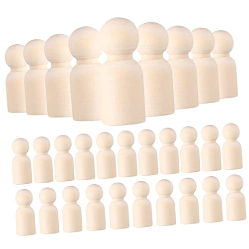 TEHAUX 30pcs Kleiner Holzmann Miniatur Puppenauto Unvollendetes Puppenhandwerk Mädchen Anbindung Bausatz Bausätze Peg-puppe Müllwagen Mini-pflöcke Für Foto Kleinkindspielzeug von TEHAUX