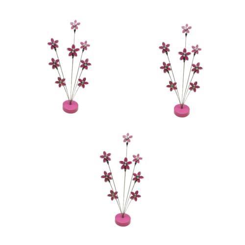 TEHAUX 3Pcs Blumenmemoordner geburtstags büro deko Fotobaumhalter Fotoklemmständer Hinweisclip Memo-Clip Fotohalterclip Tischkartenhalter Foto-Display-Clip Rostfreier Stahl Rosa von TEHAUX