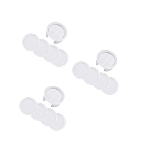 TEHAUX 3sets Untersetzer Silikonform Untersetzerformen Für Harzguss Untersetzerformen Für Epoxidharz Silikonformen Für Epoxidharz Untersetzerformen Aus Epoxidharz Kieselgel Weiß 5pcs*3 von TEHAUX