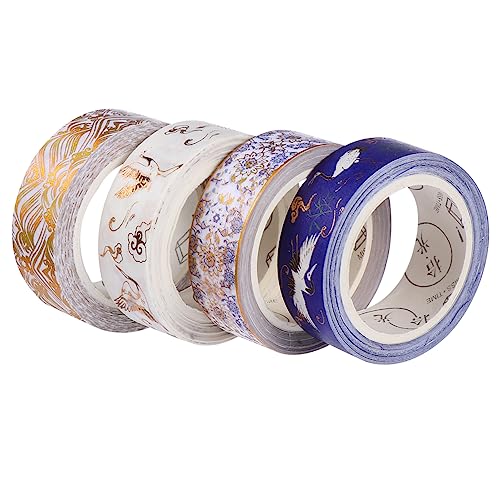 TEHAUX 4 Rollen Heißpräge Washi Klebeband DIY Washi Tape Aufkleber Scrapbooking Folie Abdeckband Folie Washi Tape Wochentag Klebeband Washi Aufkleber Vintage DIY Deko von TEHAUX