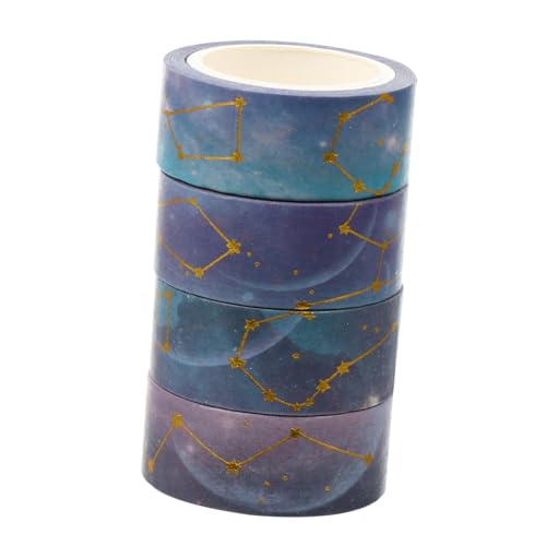 TEHAUX 4 Rollen Washi-tape Washi Tape Geschenkverpackung Japanisches Dekoratives Papierband Selbstgemachte Abklebebänder Washi-klebeband Malerband Japanisches Papier Colorful von TEHAUX