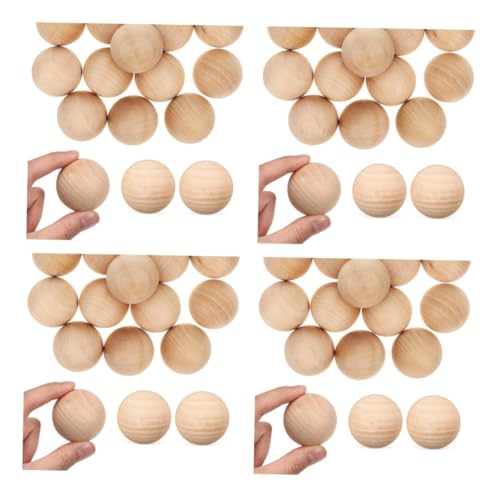 TEHAUX 4 Sätze 4 Sets Massivholzkugeln Raumkugeln Für Den Möbelbau Kleine Holzkugeln Kleine Holzkugeln Holzkugeln Zum Basteln Hartholz Bastelkugeln Runde Holzkugeln 15 Stück * 4 von TEHAUX