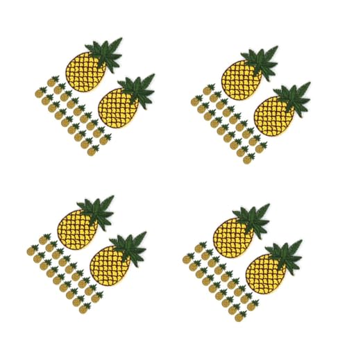 TEHAUX 4 Sätze Ananas -stickerei Cartoon-ananas Patch Patch Ananas Dekorative Ananas Mini-zubehör Zubehör Ananas Hilfsananas Häkelananas Patch-frucht Tüte Ananas Stickgarn 20 Stück * 4 von TEHAUX