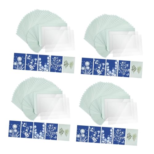 TEHAUX 4 Sätze Cyanotypie Sonnendruckpapier Manueller Rumpf Dekorative Papiersets Solarzeichenpapier Universelle Radnabenabdeckung Produktion Liefert Anhänger Papier-kit Naturfaser-papier von TEHAUX