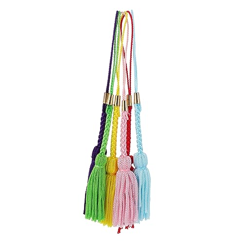 TEHAUX 4 Sätze Quaste Lanyard Büro Dekoration Bürodekoration Schlüsselanhänger Quastenanhänger Chinesische Knotenquaste Vorhangdekor Quaste Rayon Gewebter Anhänger Colorful 6 Stück * 4 von TEHAUX