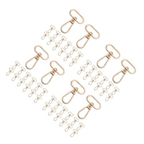 TEHAUX 4 Sätze Schnalle Kettenhaken Metallclips Reiseaccessoires Schlüsselanhanger Schlüsselanhänger Karabinerverschlüsse Groß Drehbarer Verschlussclip Zinklegierung Golden 15 Stück * 4 von TEHAUX