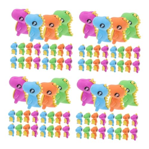 TEHAUX 4 Sätze Tierischer Radiergummi Dinosaurier- Dinosaurierfiguren Radiergummis Kind Dinosaurier-tortenaufleger Klassenpreise Grundschule Klasse Preise Plastik 24 Stück * 4 von TEHAUX