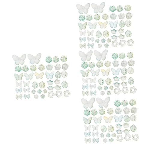 TEHAUX 4 Stück 1 Haarschmuck Zubehör Perlen für DIY Blumen-Nailart-Anhänger schmuck personalisiert creative Schmuck Handwerk Perlen Material zur Herstellung von Kopfschmuck Acryl Green von TEHAUX