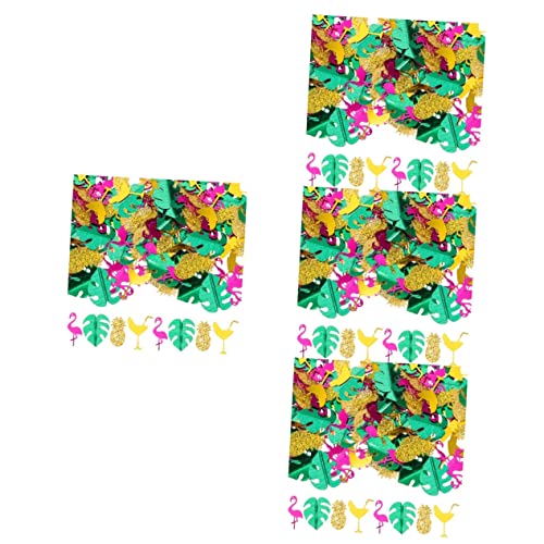 TEHAUX 4 Stück 1 Hawaiianisches Konfetti Party Dekoratives Konfetti Tischdeko Für Partys Flamingo-Cupcake-Topper Tischkonfetti Esstischdekoration Sommerschmuck Tropisches Konfetti Plastik von TEHAUX