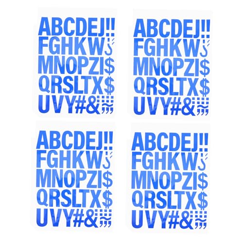 TEHAUX 4 Stück Buchstaben Zum Aufbügeln Blau Wärmeübertragung Vinyl Alphabet Aufkleber Aufnäher Für DIY Kleidung Stoff T Shirts Hüte Box Dekoration von TEHAUX