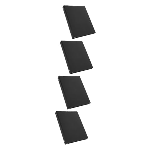 TEHAUX 4 Stück Loseblatt-bucheinband Dünner Ringordner A4 Notebook-schalen Notebook-hülle 4-ring-ordner A4 Notizbucheinband Zeitschriftenordner Notizblock-hülle Black Kraftpapier von TEHAUX