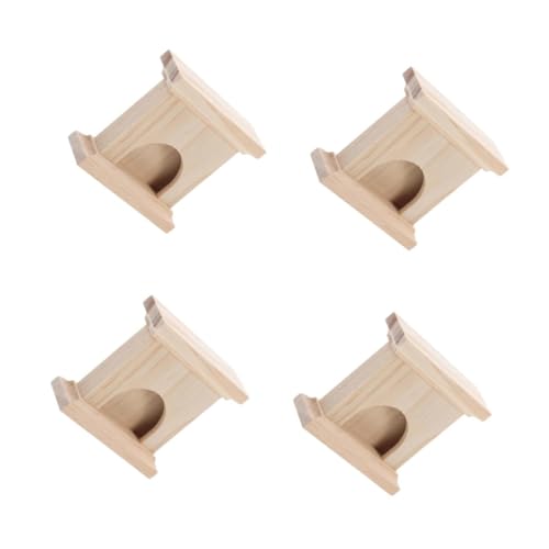 TEHAUX 4 Stück Mini-Massivholzkamin Puppenhaus vorgeben Mini-LED Badewannenbutter Vintage - Holz Kamin Zubehör Puppenstube Dekoration Puppenhaus-Miniatur-Kamin altes Puppenhaus Beige von TEHAUX