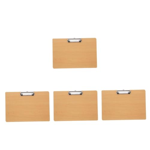 TEHAUX 4 Stück Schreibblock-clip Layout-zwischenablage Büroklammer Kleine Klemmbretter Büro-klemmbrett Board-clip-ordner Klemmbrett Mit Metallklammern Klemmbretter Aus Holz Mdf Khaki von TEHAUX