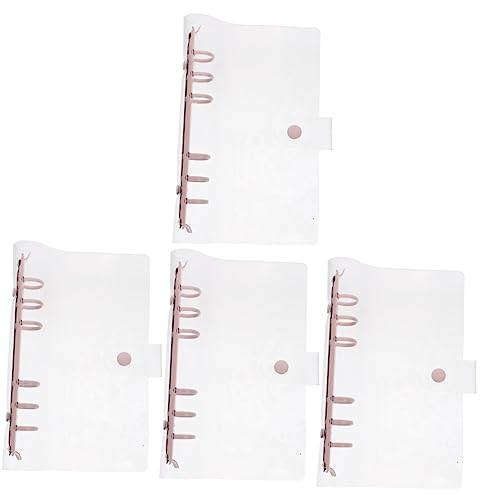 TEHAUX 4 Stück Taschenbuchetui write board büro materialien Schreibwaren-Set PVC-Datei-Ordner schulzeug Mini-Notizbuch Notizbuchhülle aus weichem PVC Reisenotizbuch Loseblatt-Ordner Rosa von TEHAUX