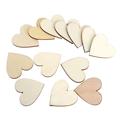 TEHAUX 40mm Blanko Herz Holzscheiben Für DIY Bastelarbeiten Holzdiscs Zum Verzieren Und Gestalten Perfekt Für Geschenkanhänger Und Dekorationen von TEHAUX