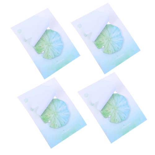 TEHAUX 4Pcs Lotus Blatt Notizblock Reißbare Klebrige Memo Pads Dekorative Note Erinnerung Aufkleber Für Büroversammlungen Und Schulpartyzubehör von TEHAUX