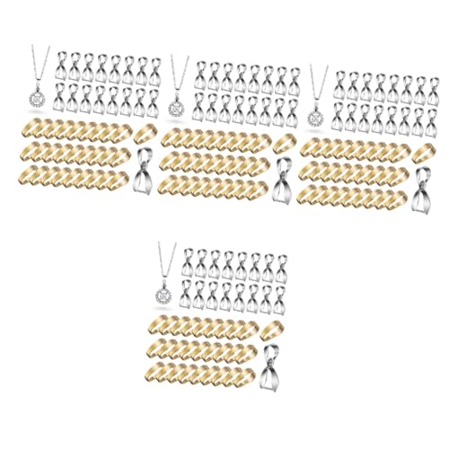 TEHAUX 4sets Befestigungselemente Ringe Armbänder Schmuck Draht Schmuck Herstellen Schmuckherstellung Armband-halsketten-anhängerverschlüsse Schnappverschlussbügel Metall Messing 100pcs*4 von TEHAUX