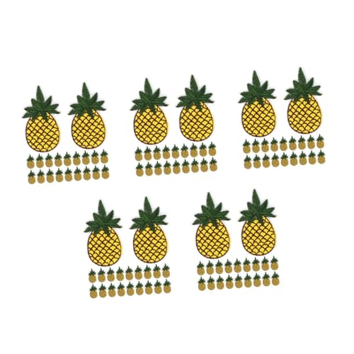 TEHAUX 5 Sätze Ananas -stickerei Häkelananas Wärmepolster-anti-scenen-handschuhe Patch Ananas Mini-zubehör Bestickte Ananas Cartoon-patches Tropische Applikationen Stickgarn 20 Stück * 5 von TEHAUX