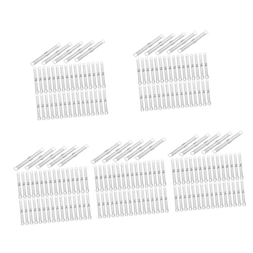 TEHAUX 5 Sätze Bindemittel Notizbuch Binder Pastellordner Papierverschlüsse Wiederverwendbar Chip-clips Bindekämme Zackenverschlüsse Büroklammer-jumbo Spender Metall Silver 100 Stück * 5 von TEHAUX