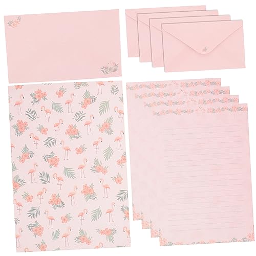 TEHAUX 5 Sätze Briefumschlag aus Briefpapier briefumschläge set hochzeitseinladung Grußkarten A5-liniertes Druckpapier Briefpapier im Vintage-Stil Einladungsumschlag Brief schreiben Rosa von TEHAUX