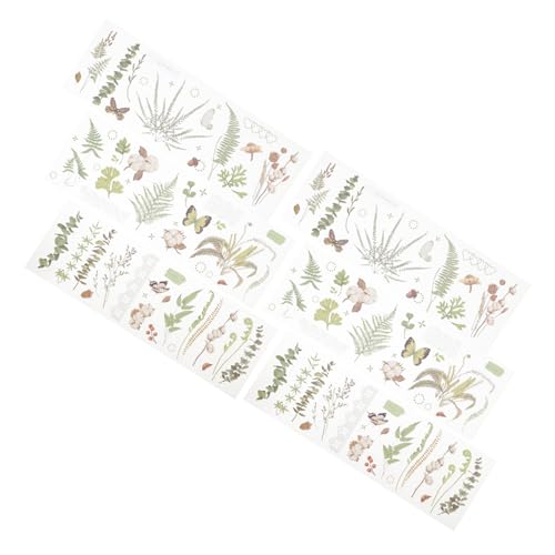 TEHAUX 5 Sätze Pflanzenaufkleber Anlage Scrapbooking -vorräte Alte Aufkleber Scrapbooking Sticker Scrapbook Stickers Kunstwerk Aufkleber Diy -aufkleber Das Haustier Green 6 Blätter * 5 von TEHAUX