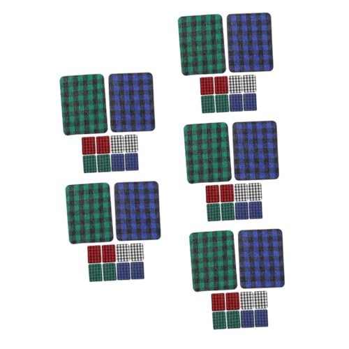 TEHAUX 5 Sätze Plaid Patch Patches Für Hosen Dii Tischsets Rot Kariertes Tischset Dicke Küchentücher Bau Autodecke Kariertes Tischset Aufbügelflicken Für Jeans Tischset 12 Stück * 5 von TEHAUX