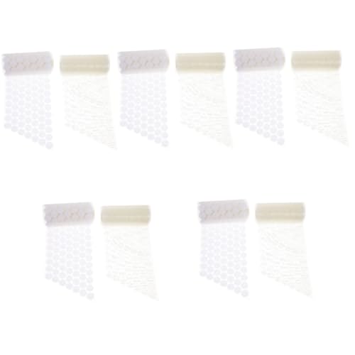 TEHAUX 5 Sätze Punkt Selbstklebend Kreishaken Und Kreise Punktieren Durchsichtiges Klebeband Diy Runder Aufkleber Diy Liefert Dichtungsband Weiß Nylon Polyester Pp Gemischt 500 Paare*5 von TEHAUX