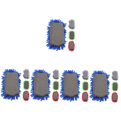 TEHAUX 5 Sätze Staubreinigungsschwamm Trocken Abwischbarer Chenille-radiergummi Magnetischer Whiteboard-radierer Büroartikel Büromaterial Chenille-radiergummis Lehrergeschenk 4 Stück * 5 von TEHAUX