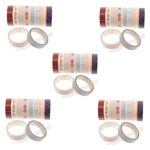 TEHAUX 5 Sätze Washi-tape Klebeband Seidenband Notizbücher Noteboon Diy Washi Tape Dekorative Washi-klebebänder Sammelalbum Tagebuchband Handkontenbänder Japanisches Papier 10 Rollen * 5 von TEHAUX