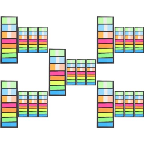 TEHAUX 5 Stück 4 Fluoreszierendes transparentes Etikett Farbmarker Markierungen Etiketten bookmarks lesezeichen aufkleber praktische Lesestreifen tragbare Lesestreifen Japanisches Papier von TEHAUX