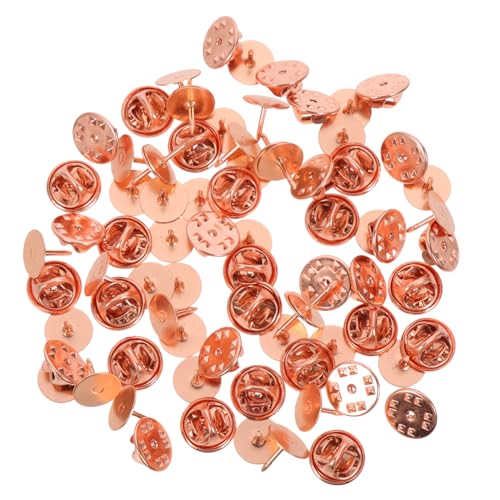 TEHAUX 50 Sets Pin Back Clutch Sicherungsnadeln Für Anstecknadeln Mit 10mm Flachen Runden Nadeln Roségoldene Rückseiten Ideal Für Anstecknadeln Krawatten Und Hüte von TEHAUX