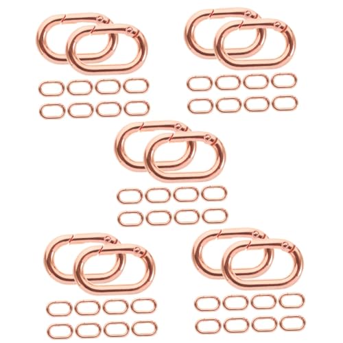 TEHAUX 50 Stück Federringschnalle für Gepäck kleiner Karabiner kleine Karabiner Teil der Federschnalle hundelaufband hundegürtel Tasche Federschnalle Rucksackkarabiner Metall Rose Gold von TEHAUX