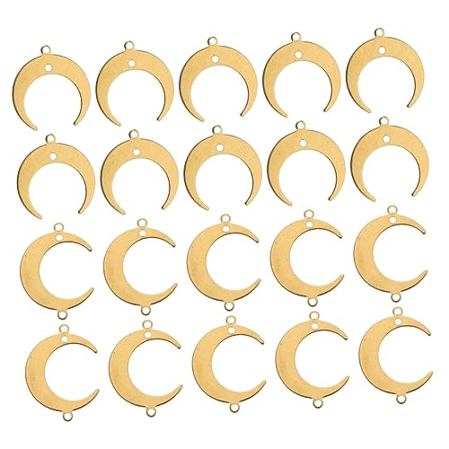 TEHAUX 50 Stück Mond-anhänger Schwebende Mondlampe Mond Wanddekoration Mondgirlande Stern Mondverbinder Charms Mondphase Wanddekoration Mondring Mondlicht Mondzauber Legierung Golden von TEHAUX