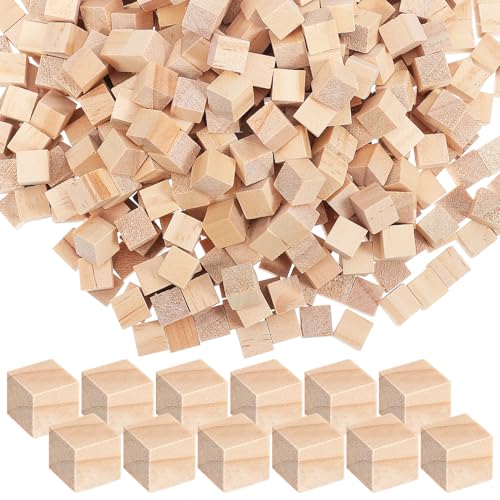 TEHAUX 500 Stück Unfertige Holzklötze 0 39 Zoll Kleine Holzklötze Zum Basteln Unfertige Holzwürfel Quadratische Holzblöcke Zum Basteln Heimdekoration von TEHAUX