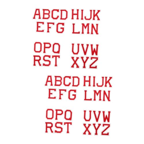 TEHAUX 52 Stk Brief Aufkleber Glitzer-buchstabenaufkleber Pailletten Jacken Patches Nähen Flicken Für Kleidung Glitzerjacke Benutzerdefinierte Patches Reparieren Schal Patch Rot 。，pvc von TEHAUX