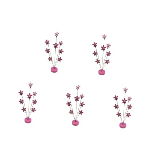 TEHAUX 5Pcs Blumenmemoordner geburtstags büro deko Fotohalterclip Tischkartenclip Fotoklemmständer Foto-Display-Halter Hinweisclip Bildständer Memo-Clip Rostfreier Stahl Rosa von TEHAUX